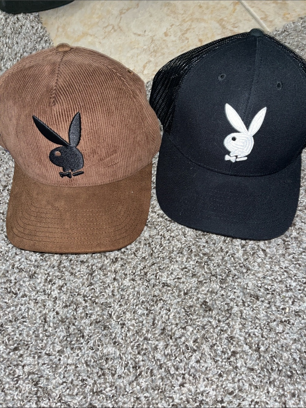 Playboy Men’s  Baseball Cap with Bunny Logo - Brown